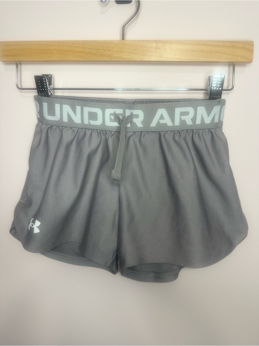 Under Armour Gray Athletic Shorts with Logo Waistband
